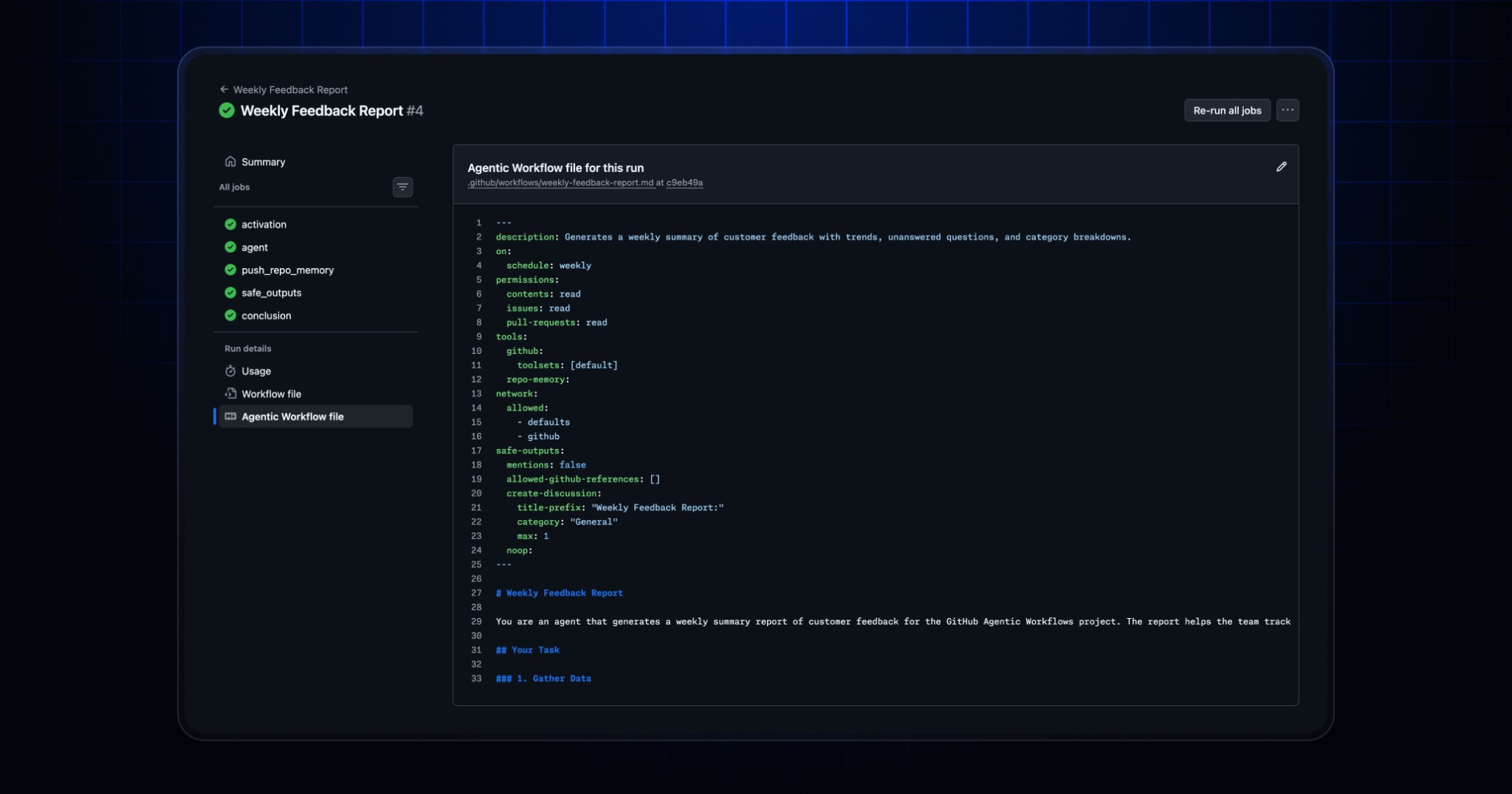 View Agentic Workflow configs in the Actions run summary - GitHub Changelog