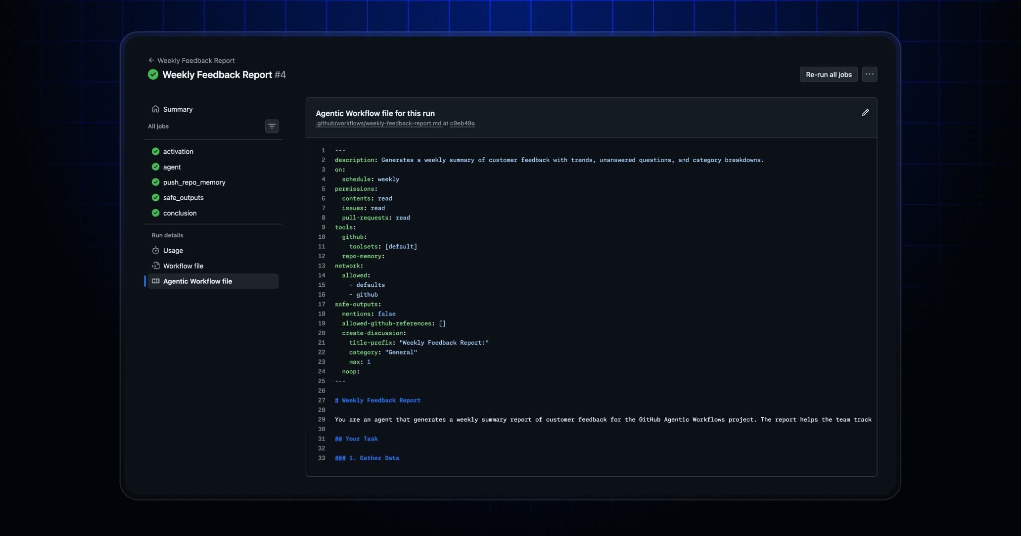 View Agentic Workflow configs in the Actions run summary - GitHub Changelog