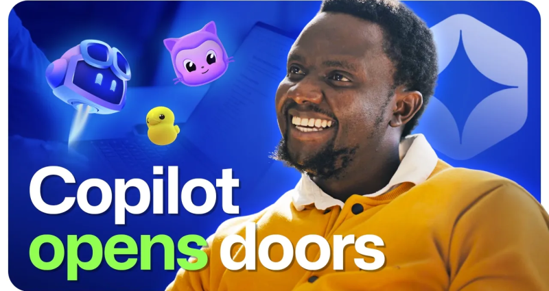 Header image with the words 'Copilot opens doors'