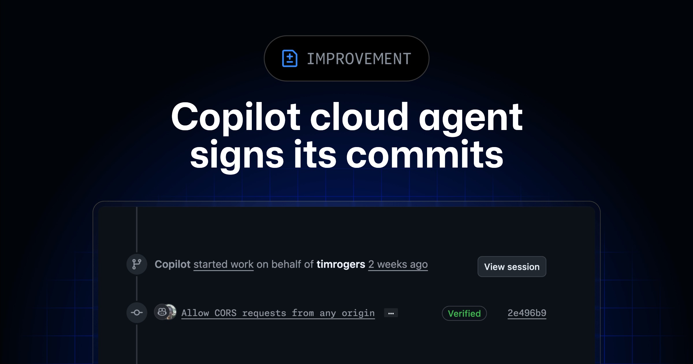Copilot cloud agent signs its commits