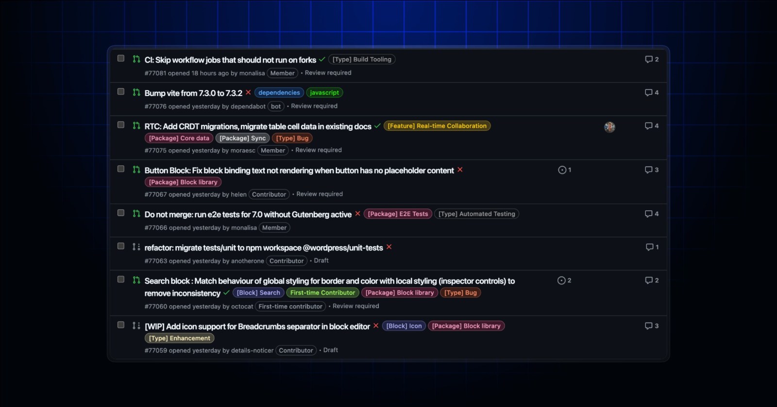 Repository member role labels now in pull request list view - GitHub ...