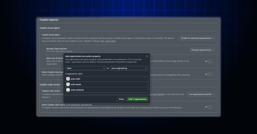 Enable Copilot cloud agent via custom properties - GitHub Changelog