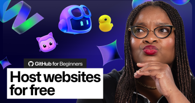 Video thumbnail with the words "Host websites for free" with GitHub iconography