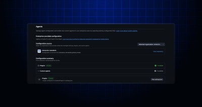 Screenshot of enterprise AI controls showing GitHub Copilot CLI plugin management settings