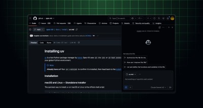 Contextual chat window on a GitHub repository
