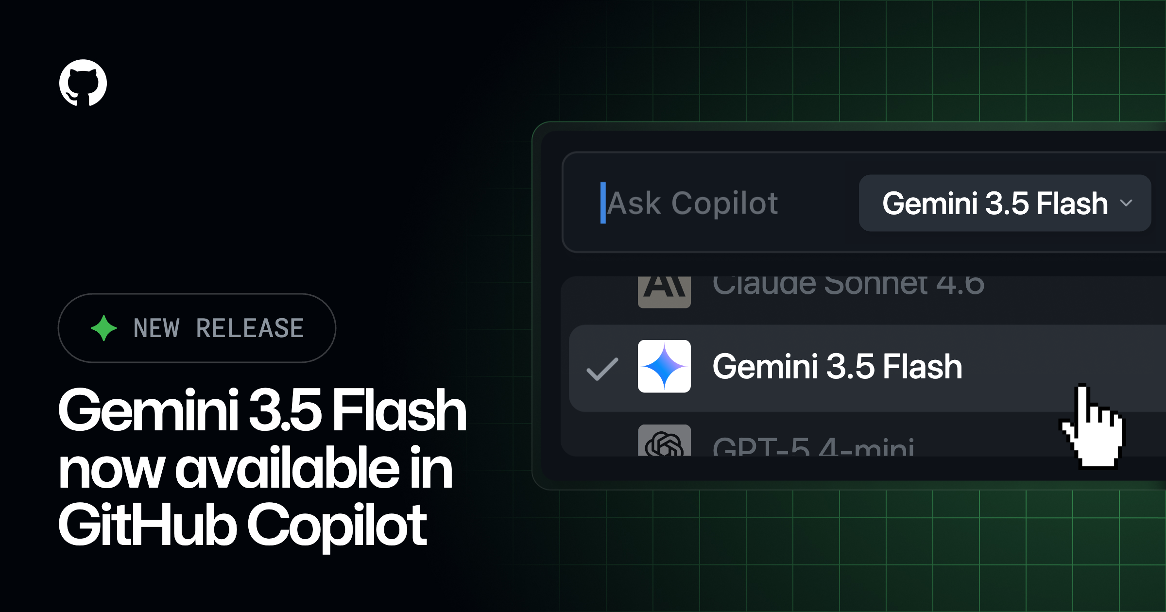 `GitHub Copilot`, `Gemini 3.5 Flash` 정식 지원