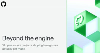 Beyond the engine headline with 10 open source projects shaping how games actually get made, alongside a green GitHub icon.