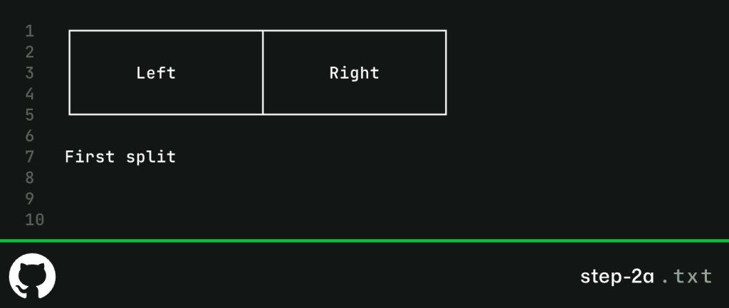 Screenshot showing two boxes: left and right.