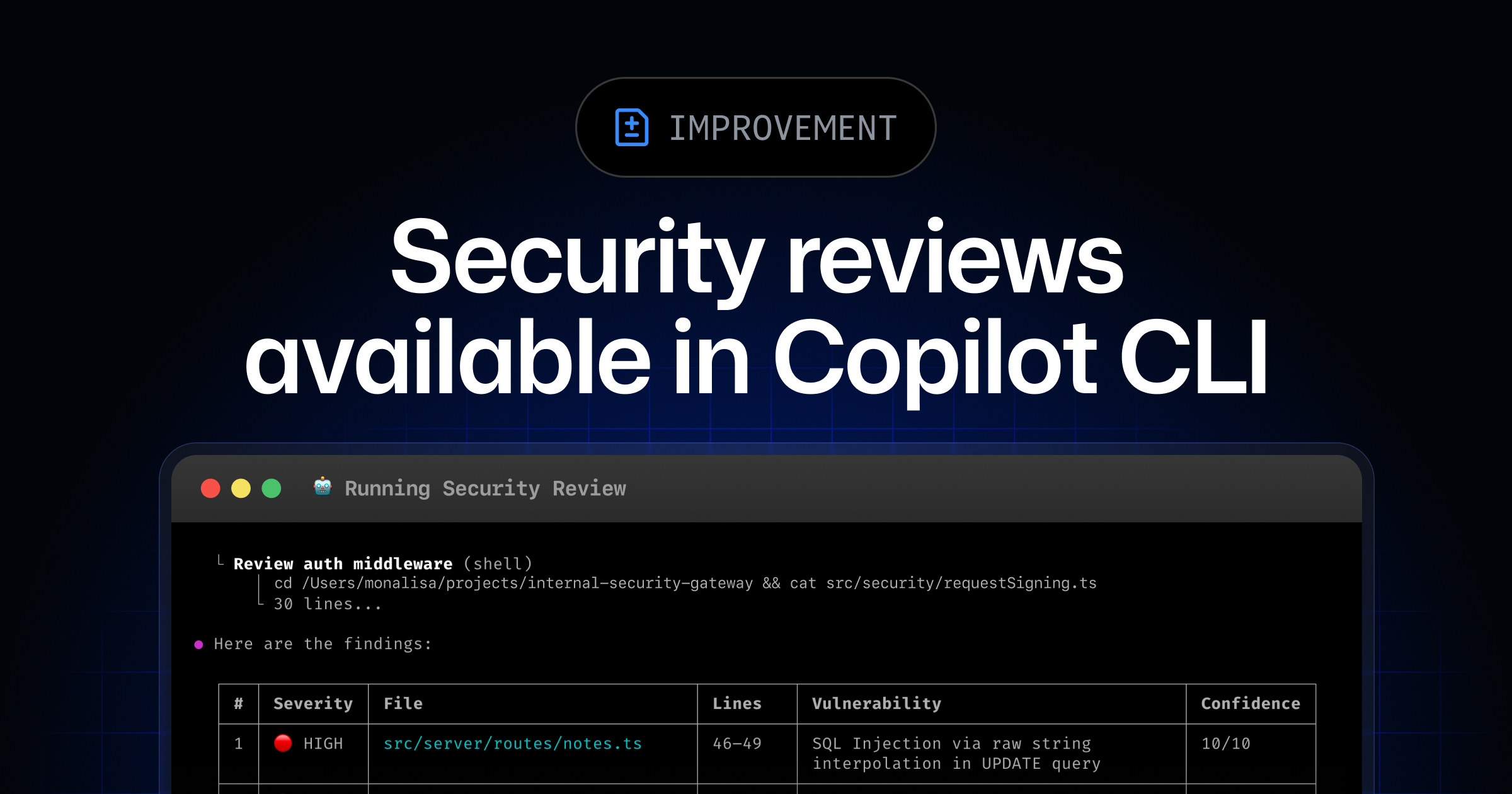 GitHub Copilot CLI Adds Security Review Command