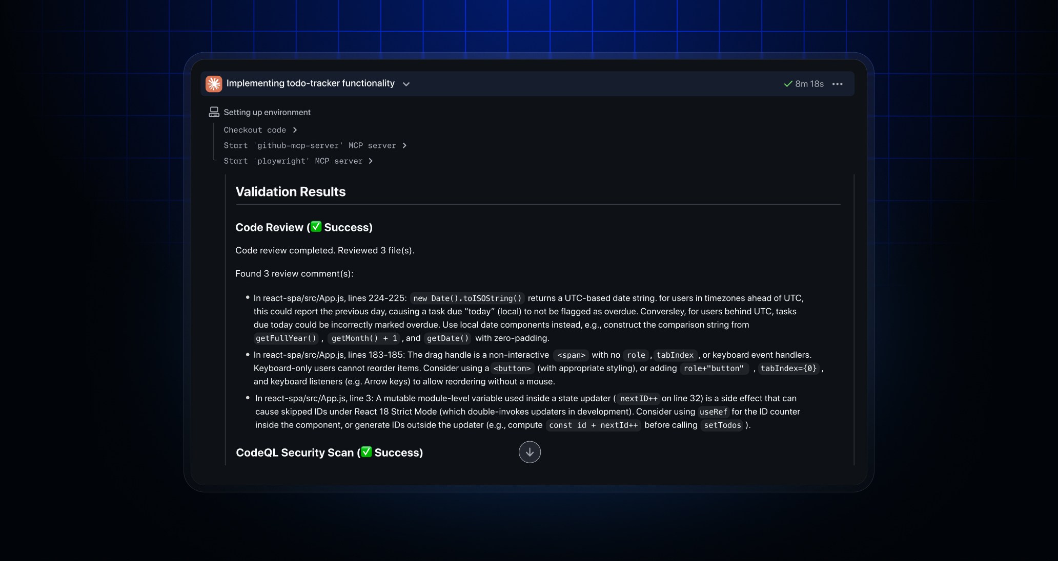 Security validation for third-party coding agents