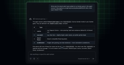 Screenshot of agent session logs being used to answer Copilot Chat query