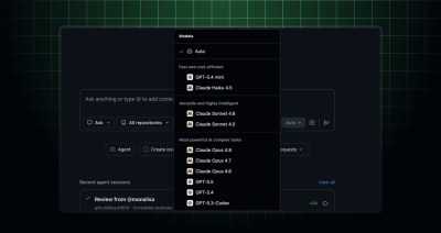 Screenshot of auto mode in the chat model picker
