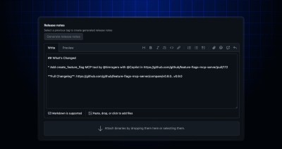 Changelog header image with a screenshot of automatically generated release notes crediting a human developer for a Copilot cloud agent pull request