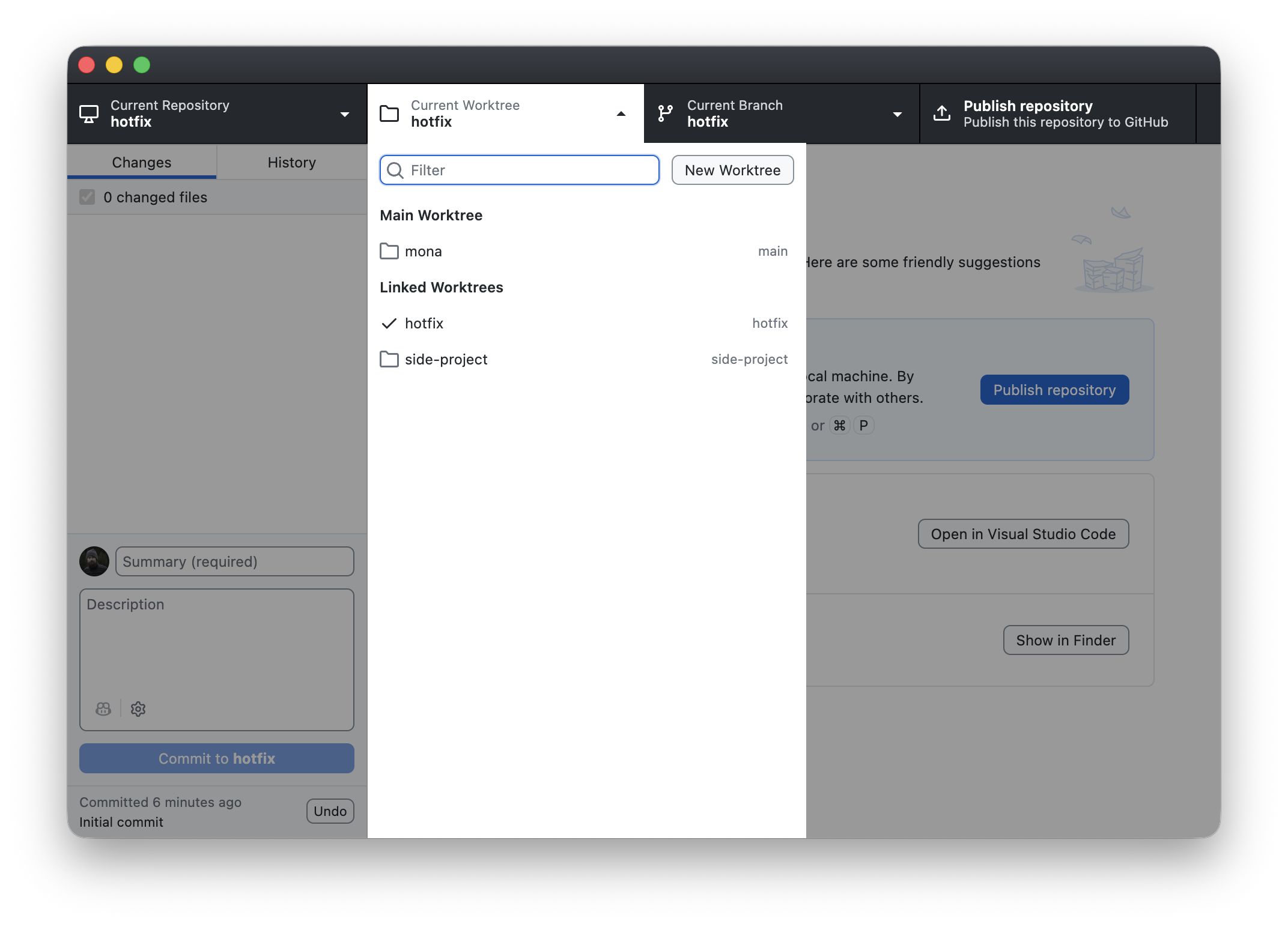 GitHub Desktop 3.6: Worktrees and deeper Copilot integration