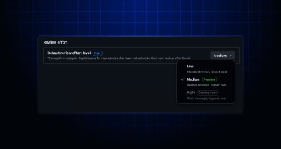 image of analysis depth setting with selectable options low and medium