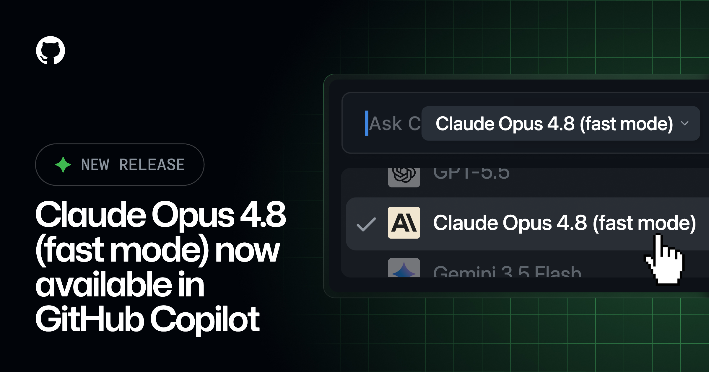 Claude Opus 4.8 (fast mode) is now in preview for GitHub Copilot
