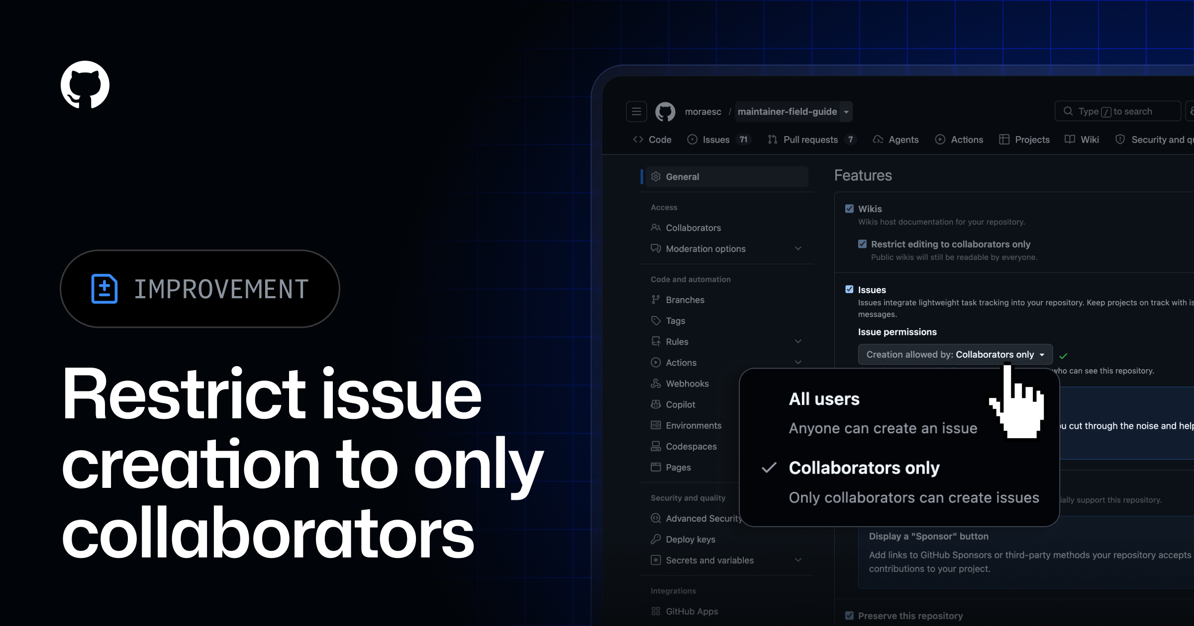 Restrict issue creation to collaborators only