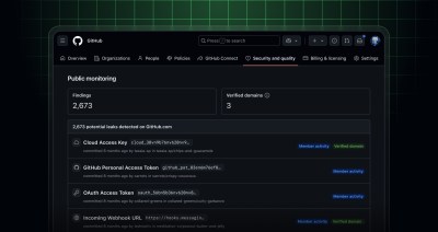 Public monitoring for enterprises shown in the Security tab
