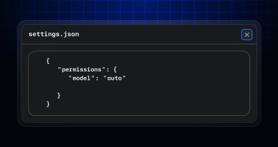 .json file including an example permission definition for model auto