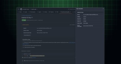 Extended metadata in a secret scanning alert