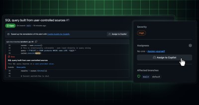 Assigning a code scanning alert to Copilot