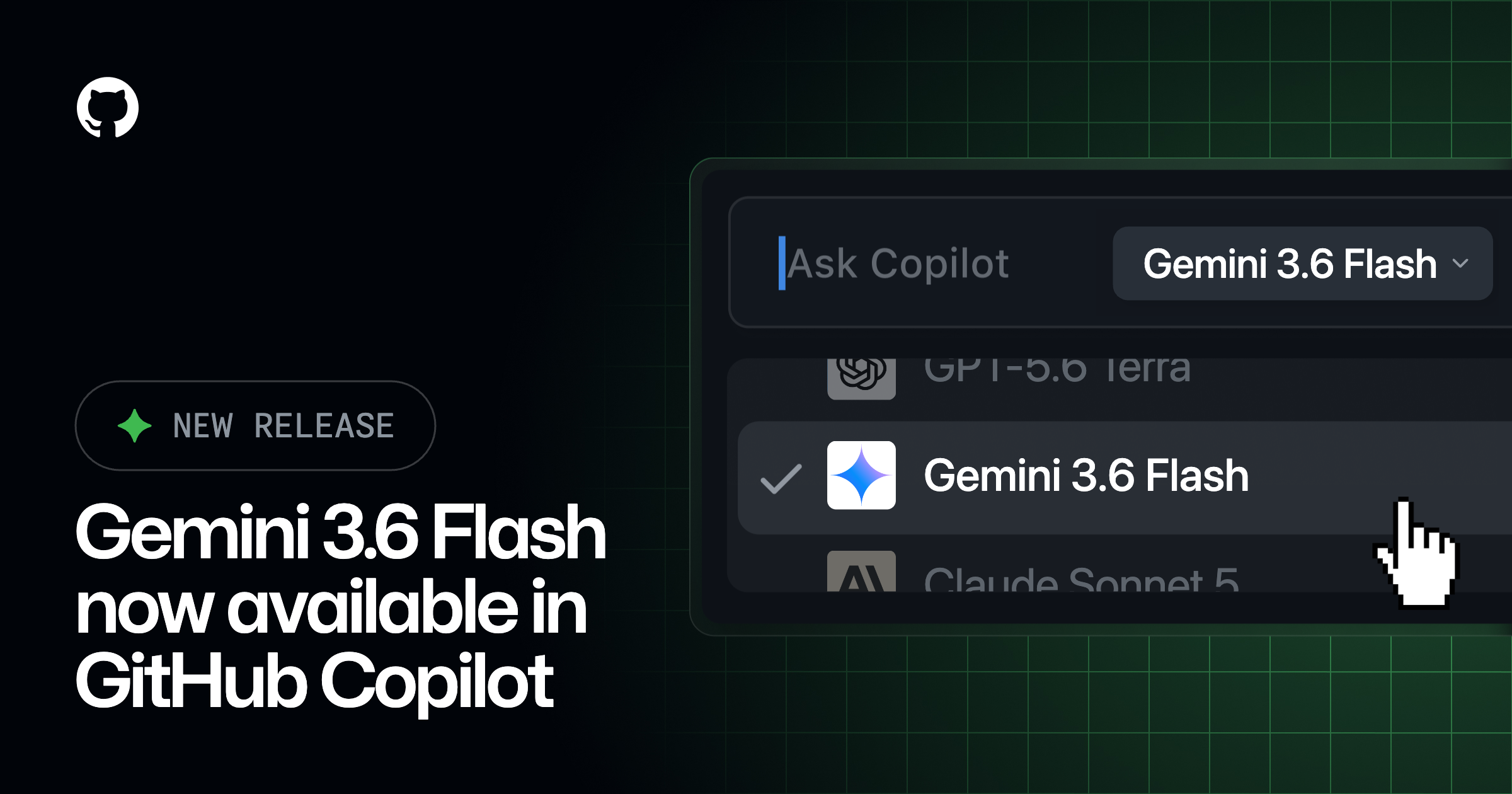 Gemini 3.6 Flash is now available in GitHub Copilot
