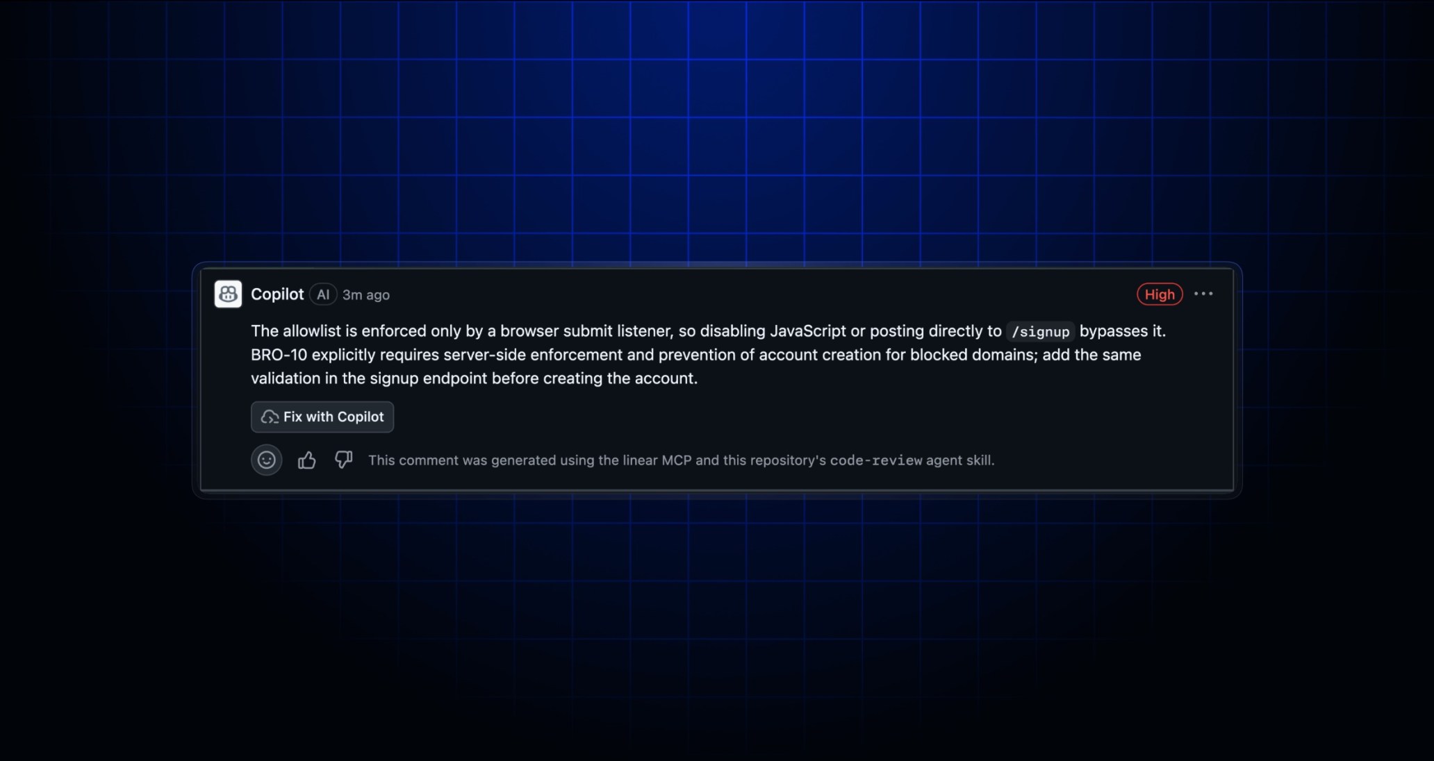 header image depicting a Copilot comment with a skill and MCP attribution