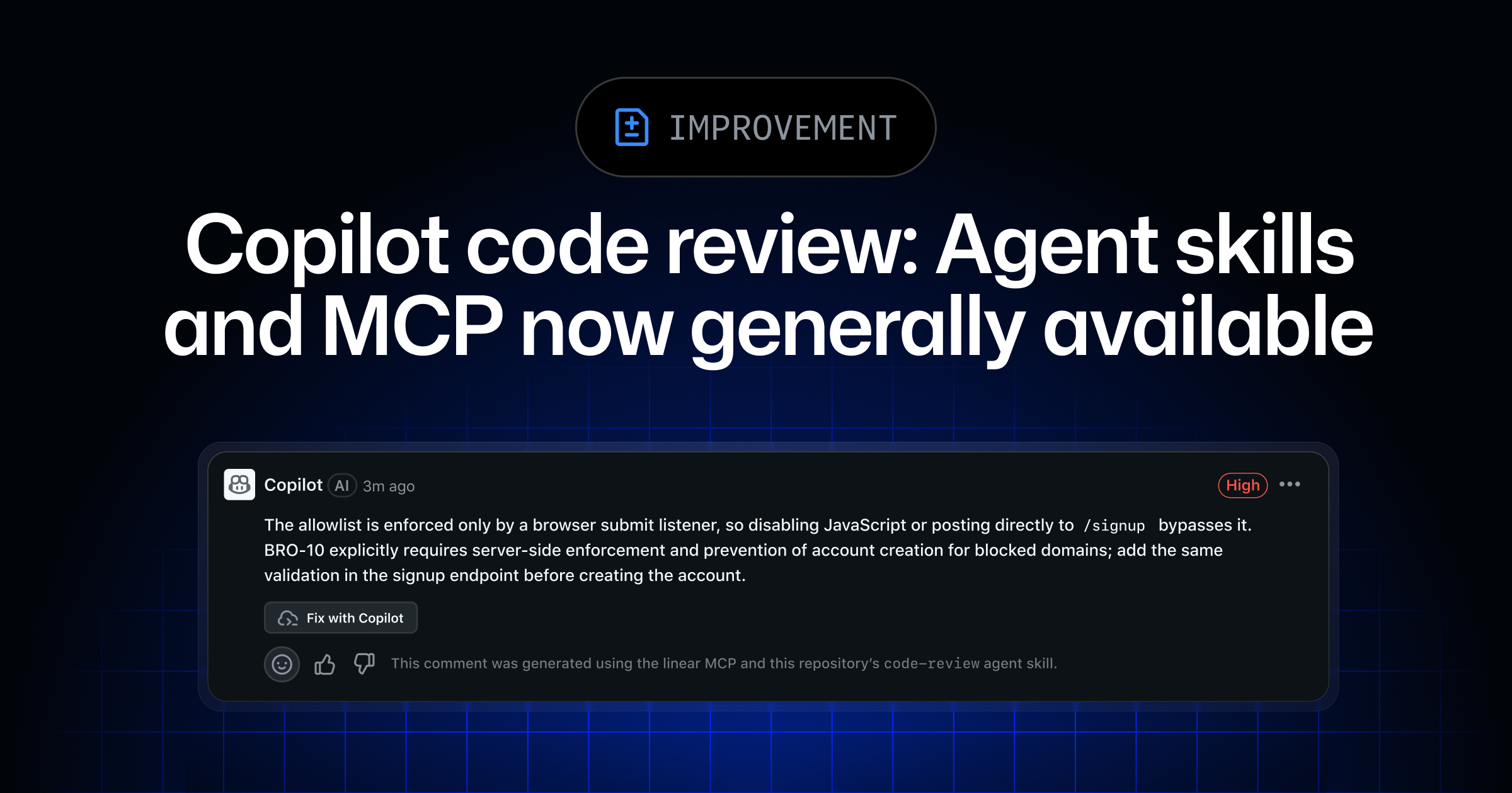 Copilot code review: Agent skills and MCP now generally available ...