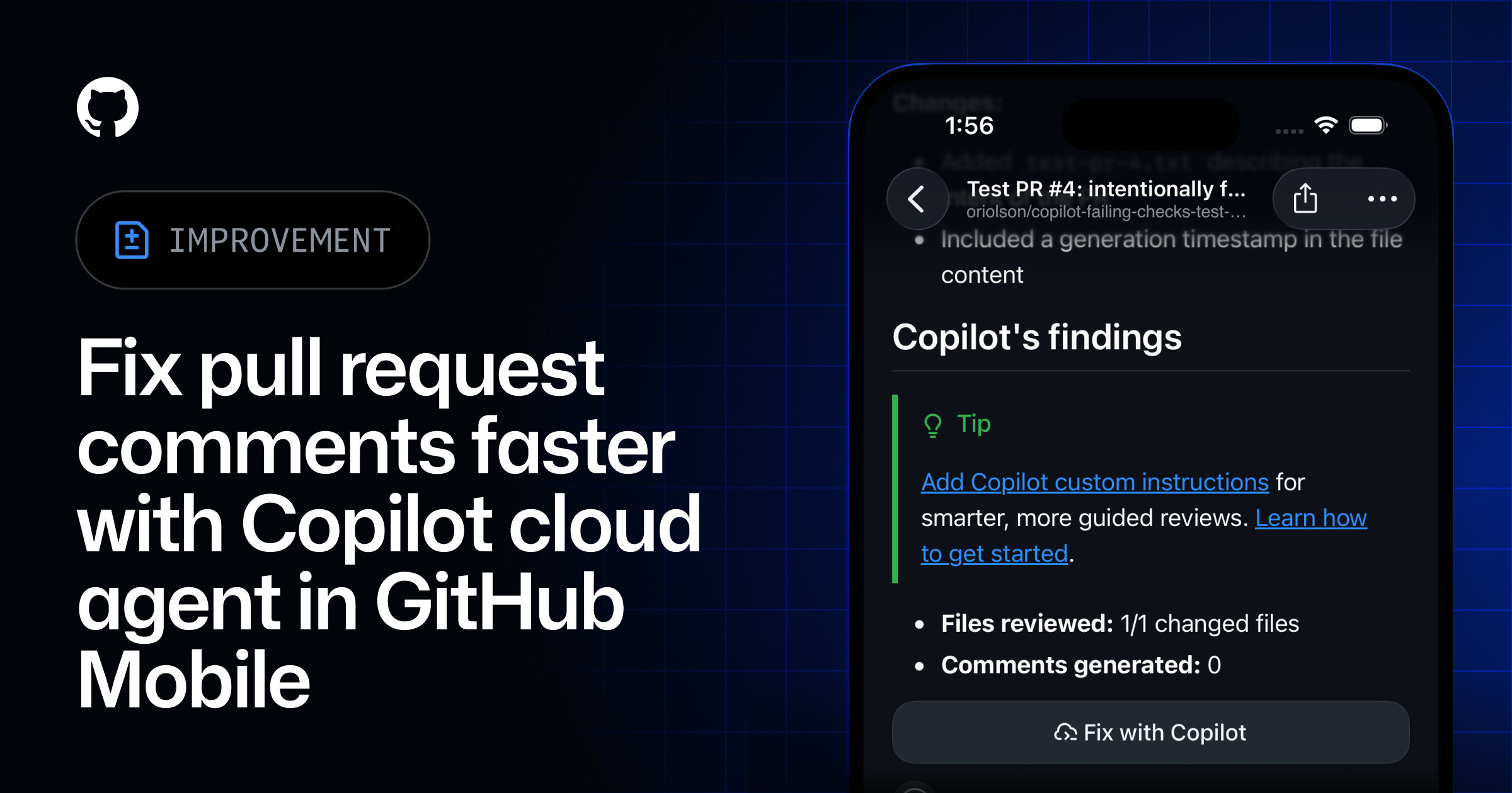 GitHub Mobile: Fix pull request comments with Copilot cloud agent
