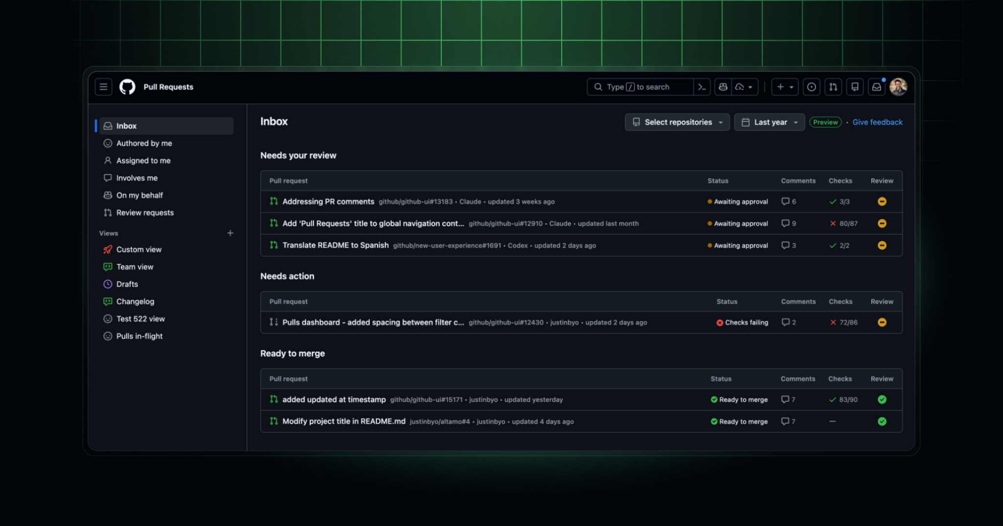 New pull requests dashboard is now generally available - GitHub Changelog