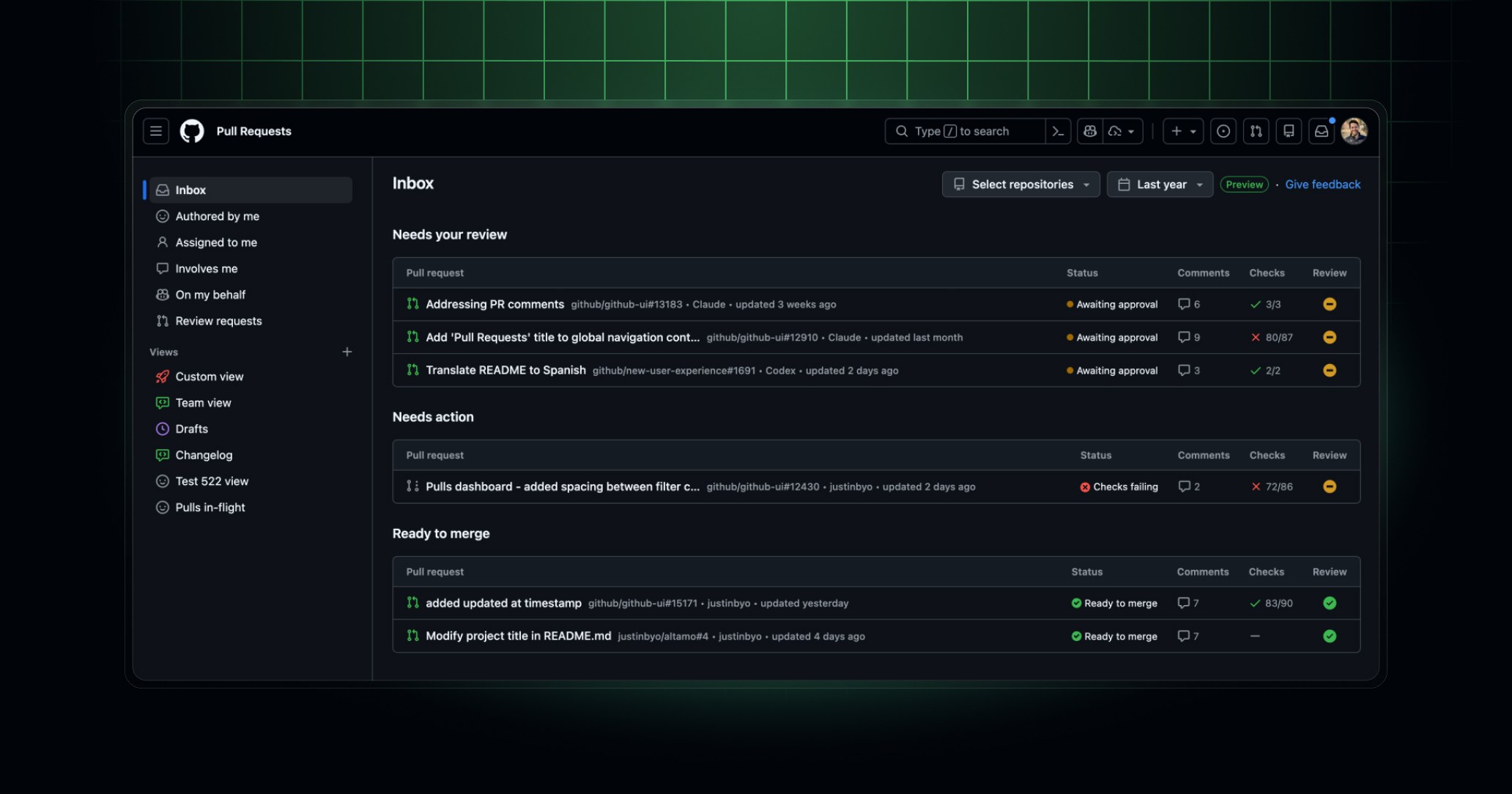 New pull requests dashboard is now generally available - GitHub Changelog