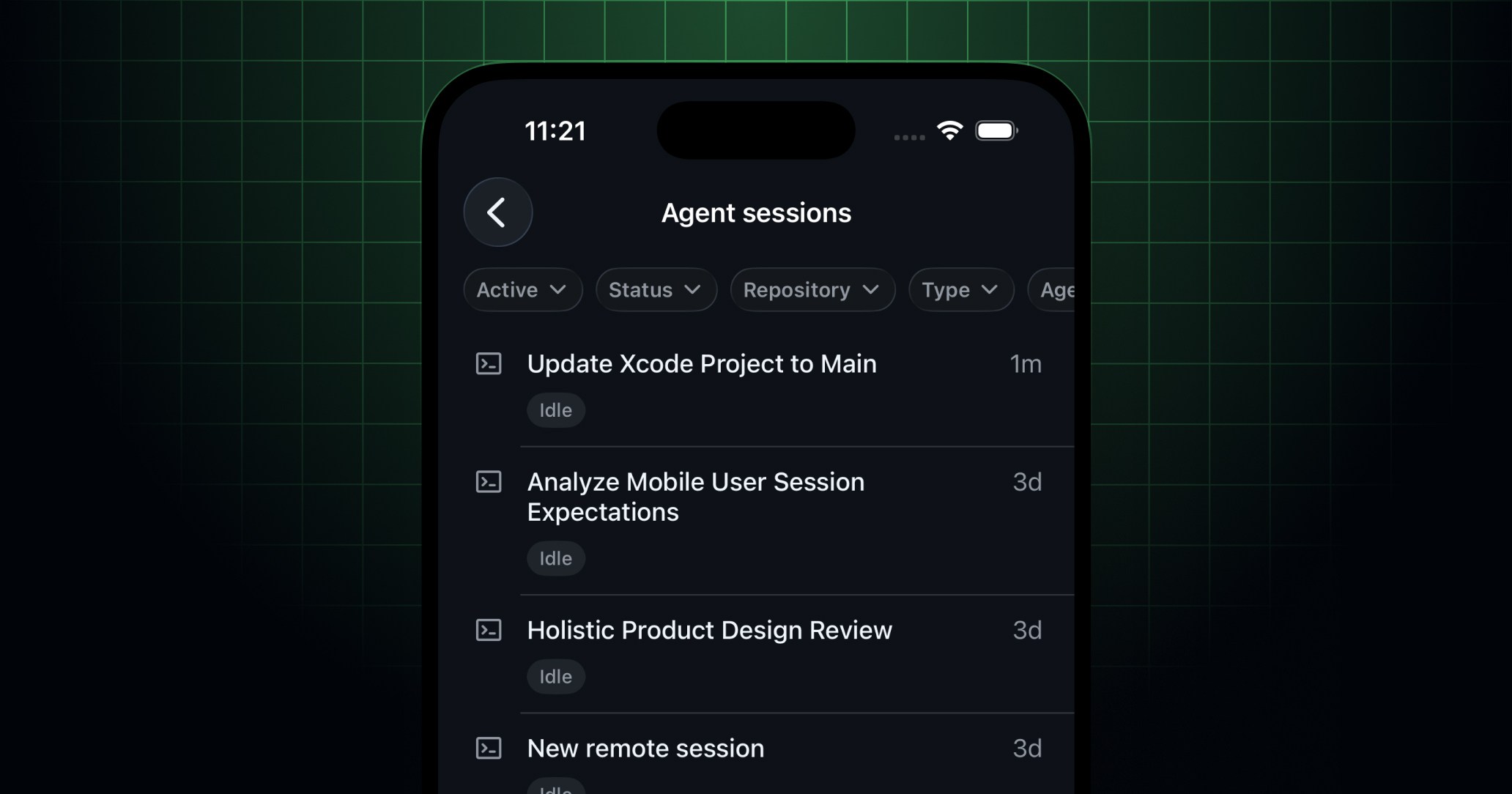 Sorting and Filters in GitHub Mobile for Copilot Sessions