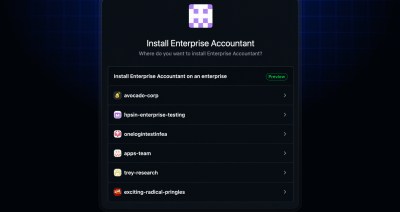 Multiple enterprises are shown in the GitHub App installation UX.