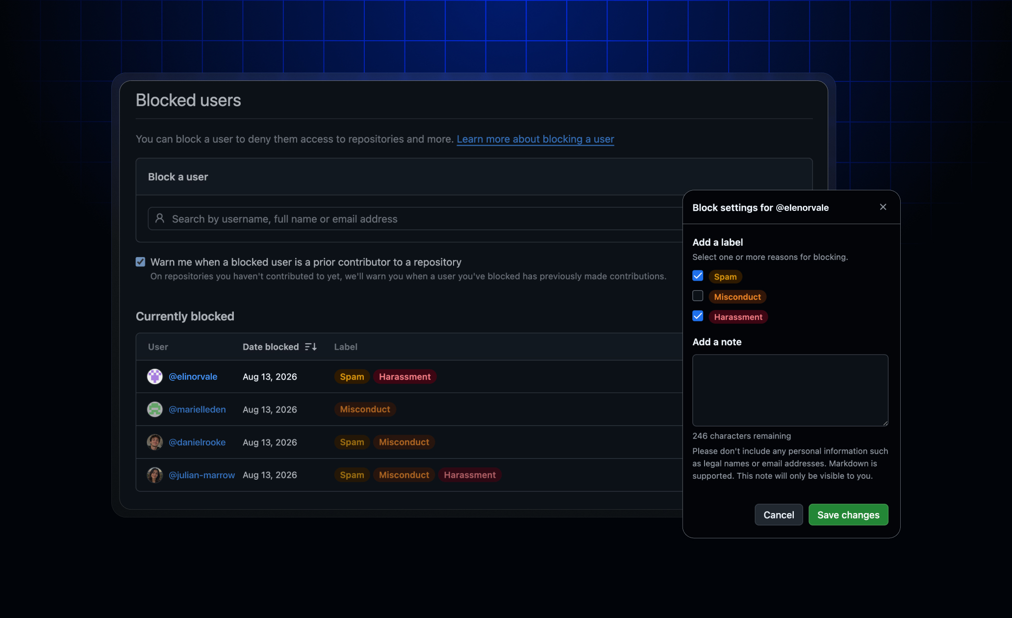Better tools for managing blocked users