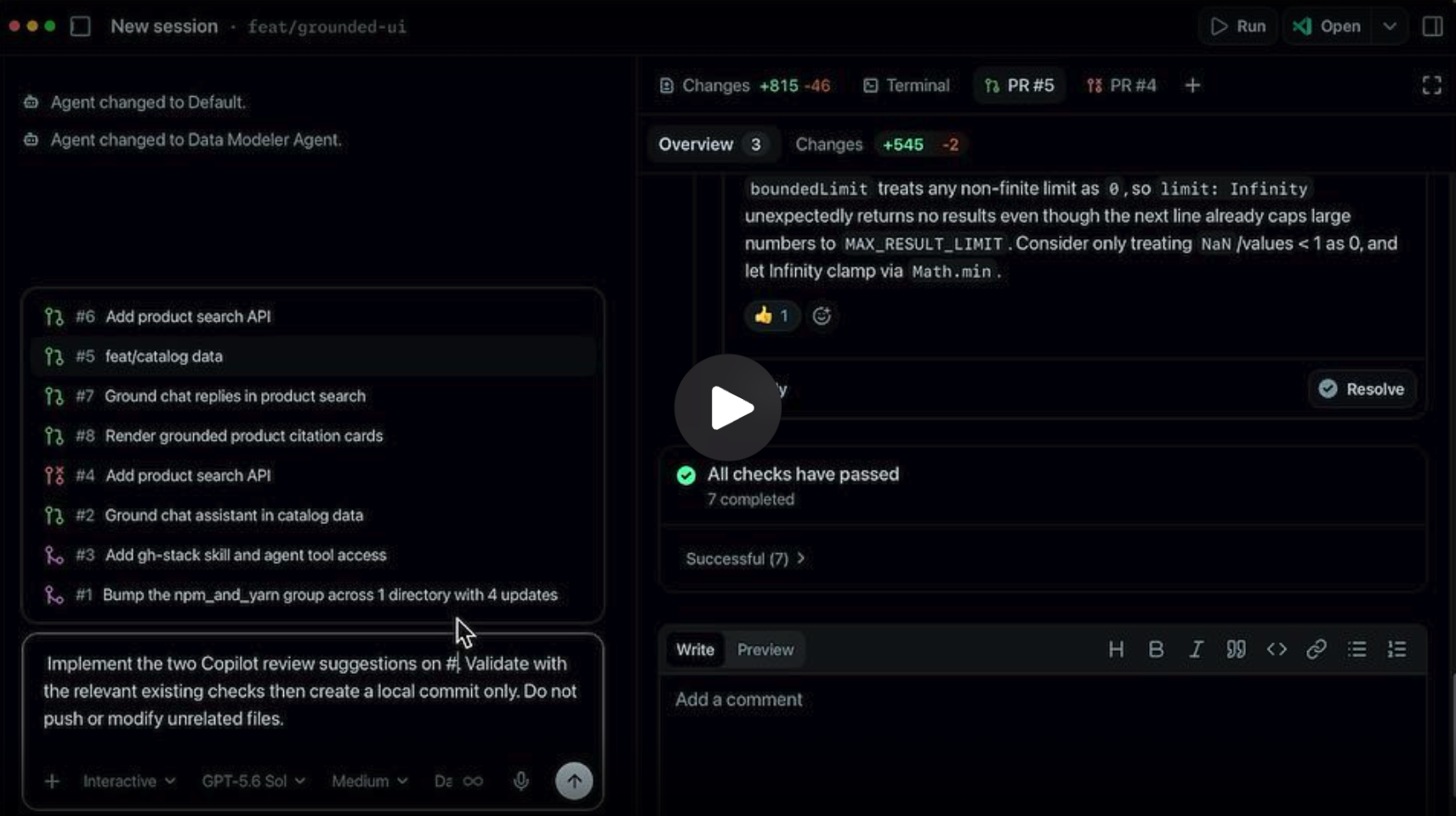 命令行 gh stack rebase 级联变基演示