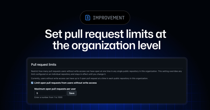 Set pull request limits at the organization level