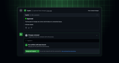 Header image of Copilot approving a pull request with a comment