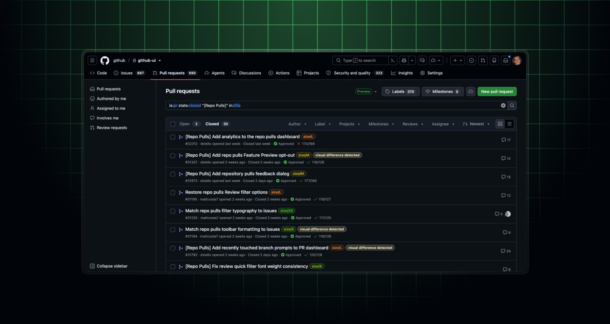 Refreshed repository pull requests page in public preview - GitHub ...