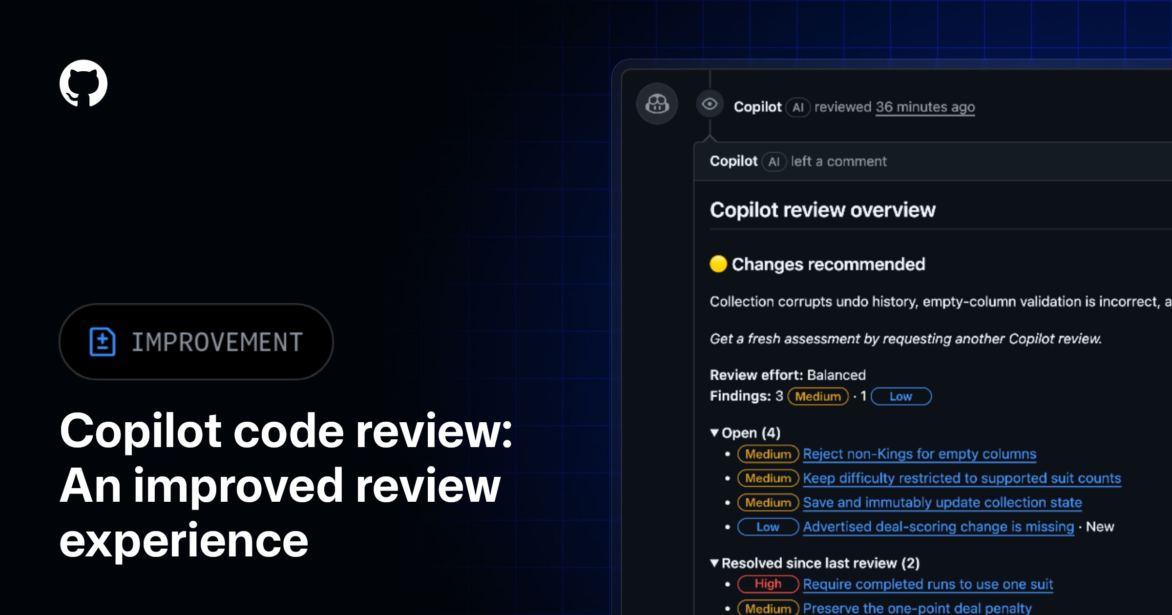 Copilot code review: An improved review experience