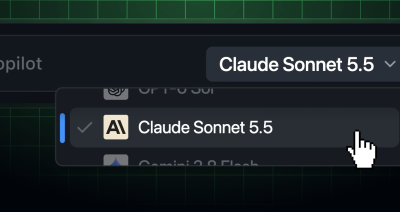 The Copilot model picker showing Claude Sonnet 5.5