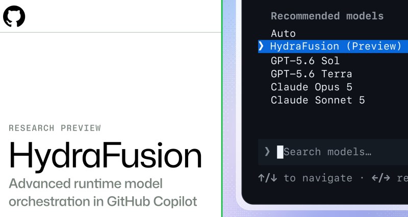 Research preview: HydraFusion. Advanced runtime model orchestration in GitHub Copilot.
