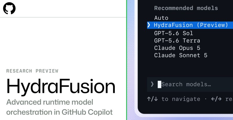 Research preview: HydraFusion. Advanced runtime model orchestration in GitHub Copilot.