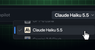 The Copilot model picker showing Claude Haiku 5.5