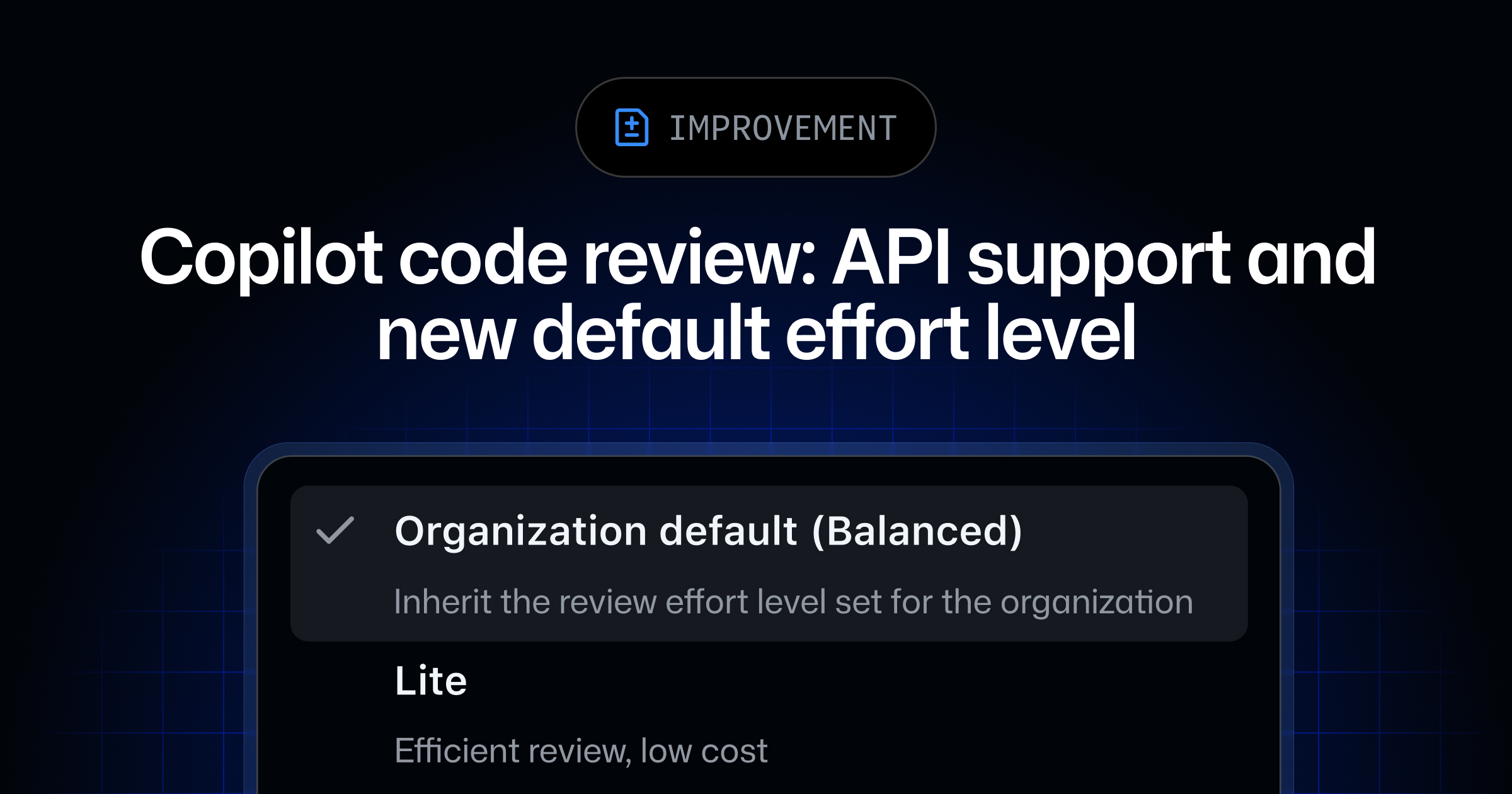 Copilot code review: API support and new default effort level - GitHub ...
