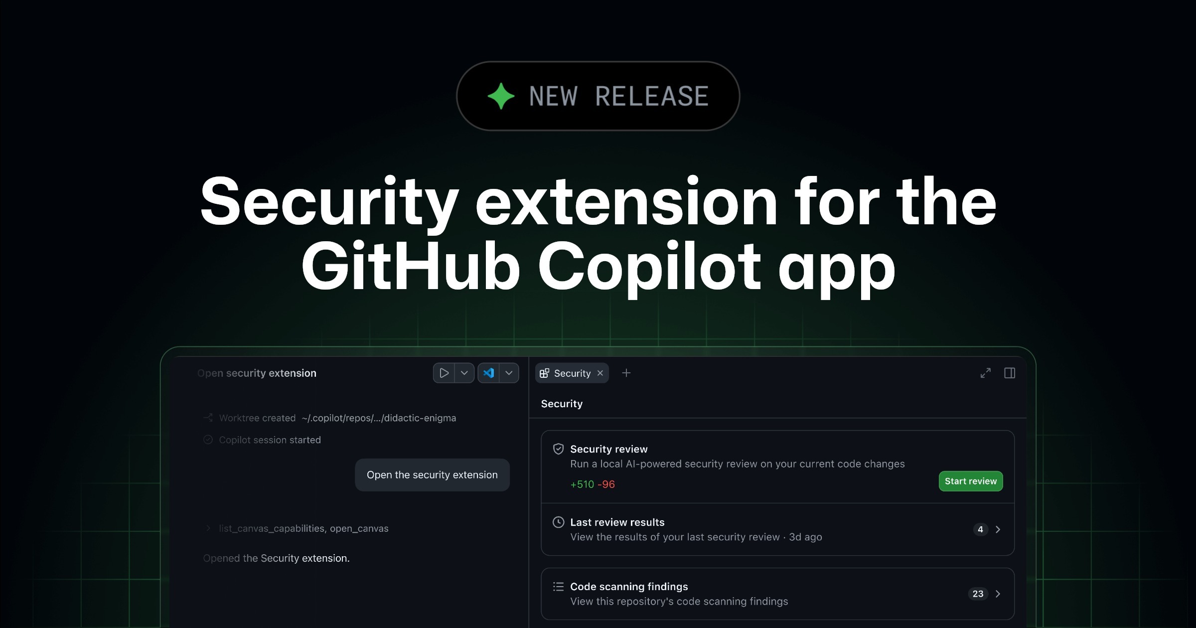 Security extension for the GitHub Copilot app